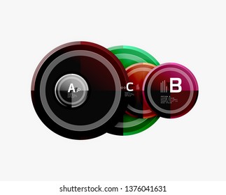 Colorful glossy circles background. Vector