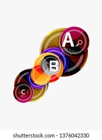 Colorful glossy circles background. Vector
