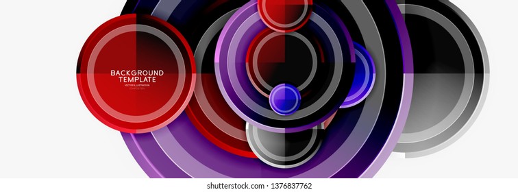 Colorful glossy circles background. Vector