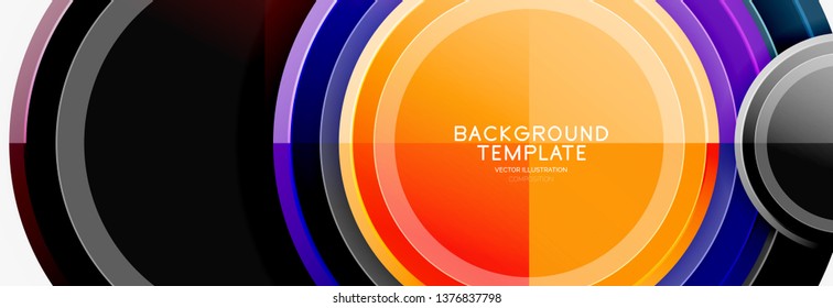 Colorful glossy circles background. Vector