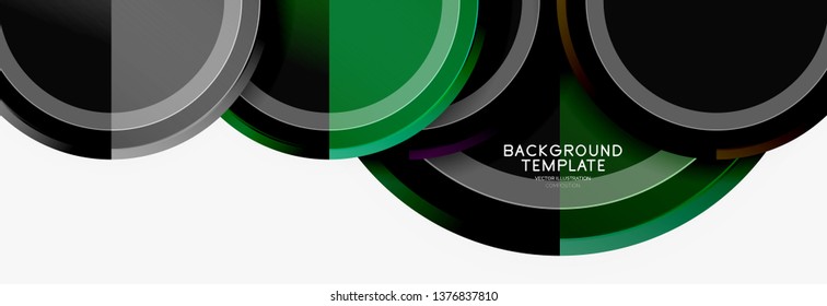 Colorful glossy circles background. Vector
