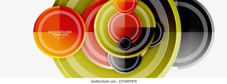 Colorful glossy circles background. Vector