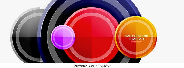 Colorful glossy circles background. Vector