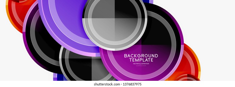 Coloridos círculos brillantes de fondo. Vector