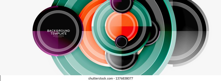 Colorful glossy circles background. Vector