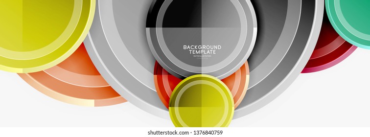 Colorful glossy circles background. Vector