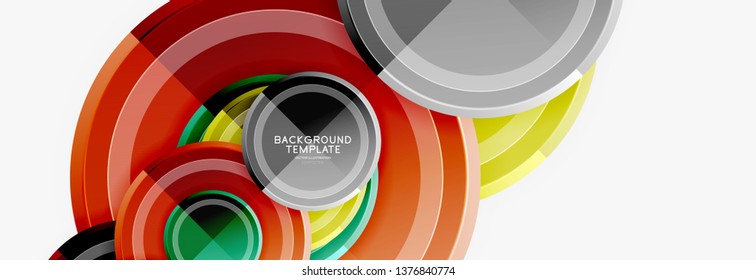 Colorful glossy circles background. Vector