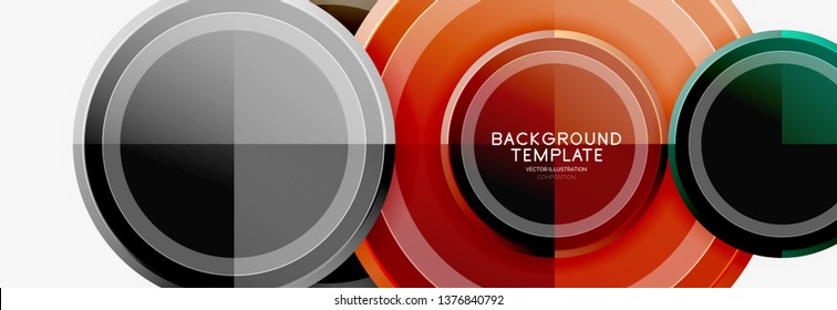 Colorful glossy circles background. Vector