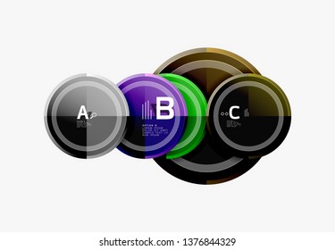 Colorful glossy circles background. Vector