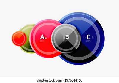 Colorful glossy circles background. Vector