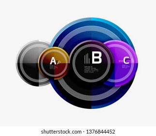 Colorful glossy circles background. Vector