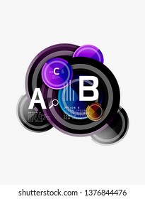 Colorful glossy circles background. Vector
