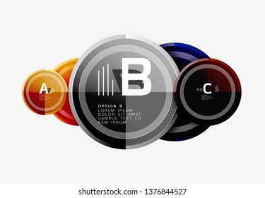 Colorful glossy circles background. Vector