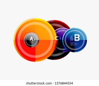 Colorful glossy circles background. Vector