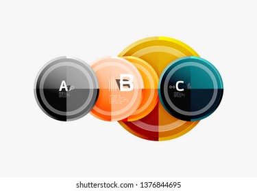 Colorful glossy circles background. Vector