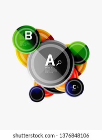 Colorful glossy circles background. Vector
