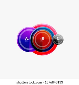 Colorful glossy circles background. Vector