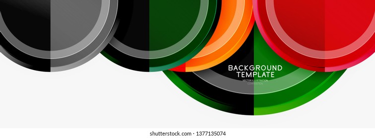 Colorful glossy circles background. Vector