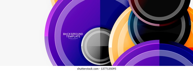 Colorful glossy circles background. Vector