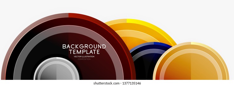 Colorful glossy circles background. Vector