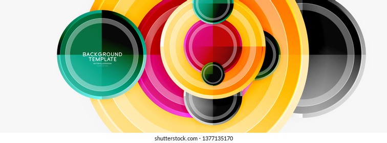 Coloridos círculos brillantes de fondo. Vector