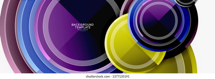 Colorful glossy circles background. Vector