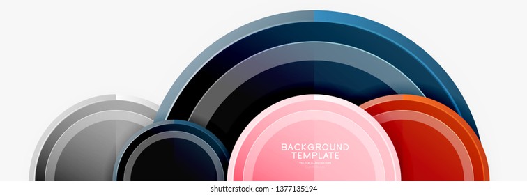Colorful glossy circles background. Vector