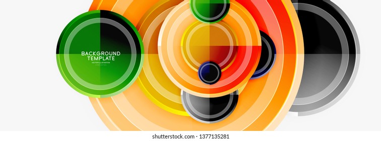 Colorful glossy circles background. Vector