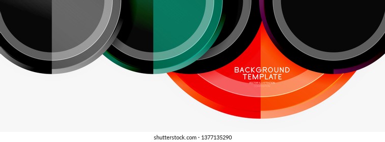 Coloridos círculos brillantes de fondo. Vector