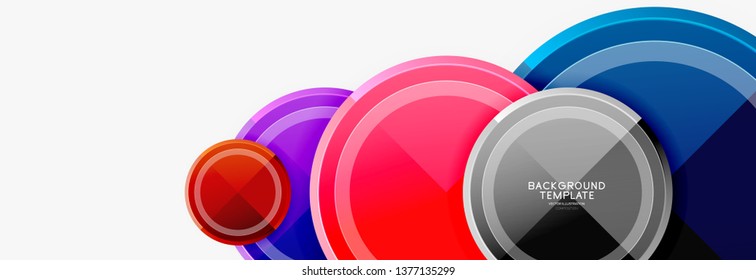 Colorful glossy circles background. Vector