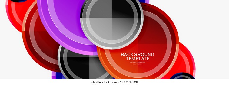 Coloridos círculos brillantes de fondo. Vector