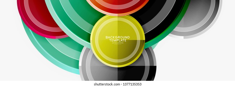 Colorful glossy circles background. Vector