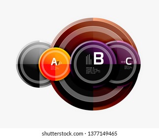 Colorful glossy circles background. Vector