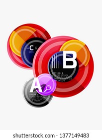 Colorful glossy circles background. Vector