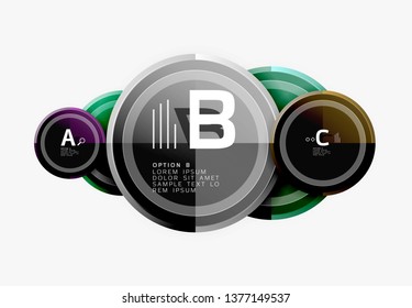 Colorful glossy circles background. Vector