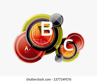 Colorful glossy circles background. Vector