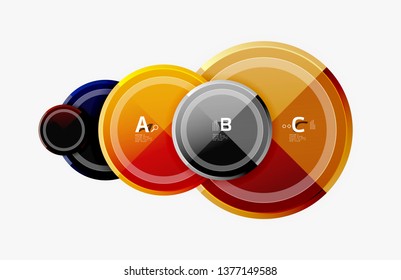 Colorful glossy circles background. Vector