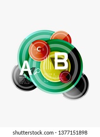 Colorful glossy circles background. Vector