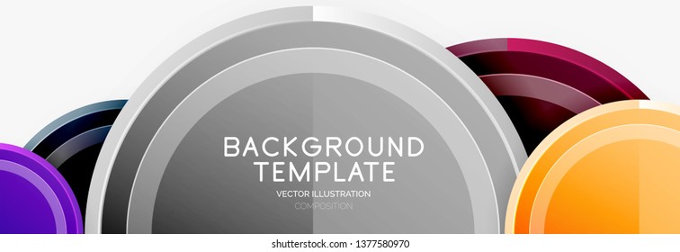 Colorful glossy circles background. Vector
