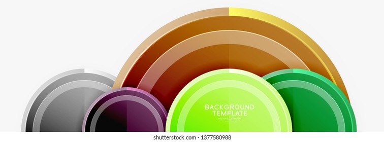 Colorful glossy circles background. Vector
