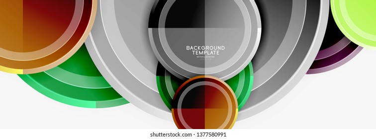 Coloridos círculos brillantes de fondo. Vector