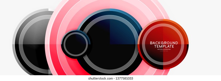 Colorful glossy circles background. Vector