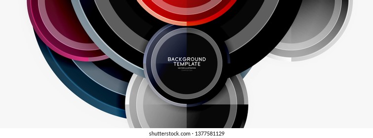 Colorful glossy circles background. Vector