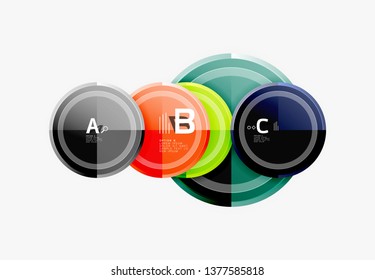Colorful glossy circles background. Vector