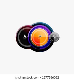 Colorful glossy circles background. Vector