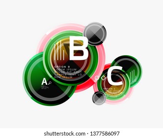 Colorful glossy circles background. Vector