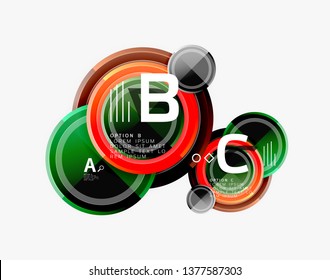 Colorful glossy circles background. Vector