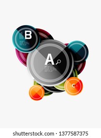 Colorful glossy circles background. Vector