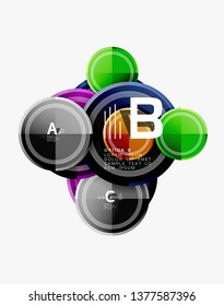 Colorful glossy circles background. Vector