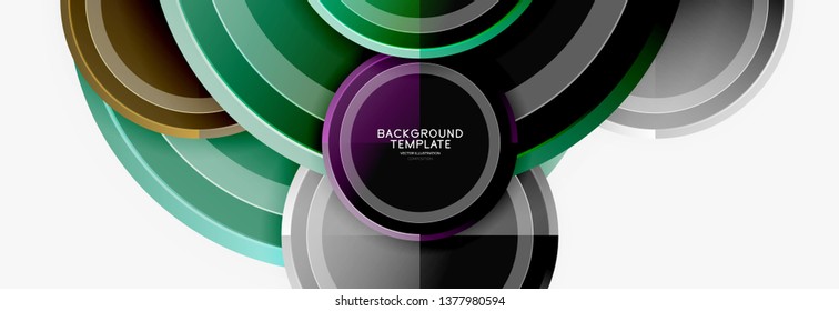 Coloridos círculos brillantes de fondo. Vector